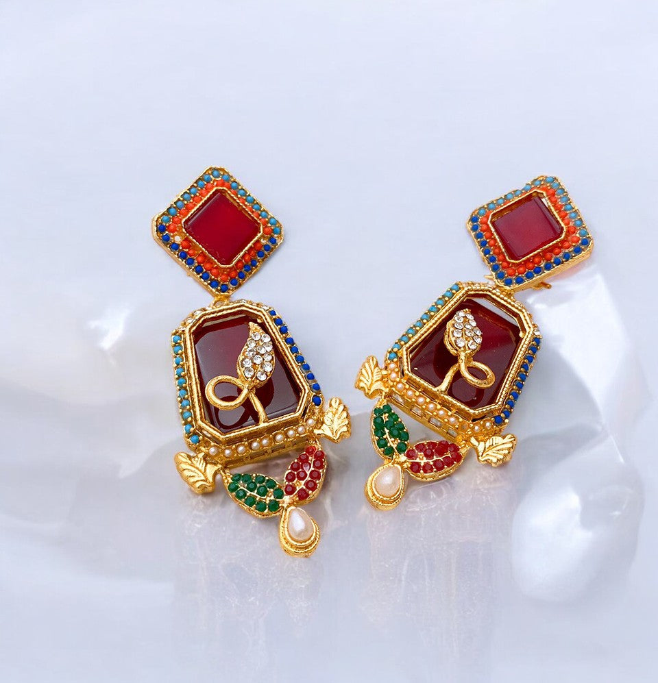 Navratna Royal Garden Earrings