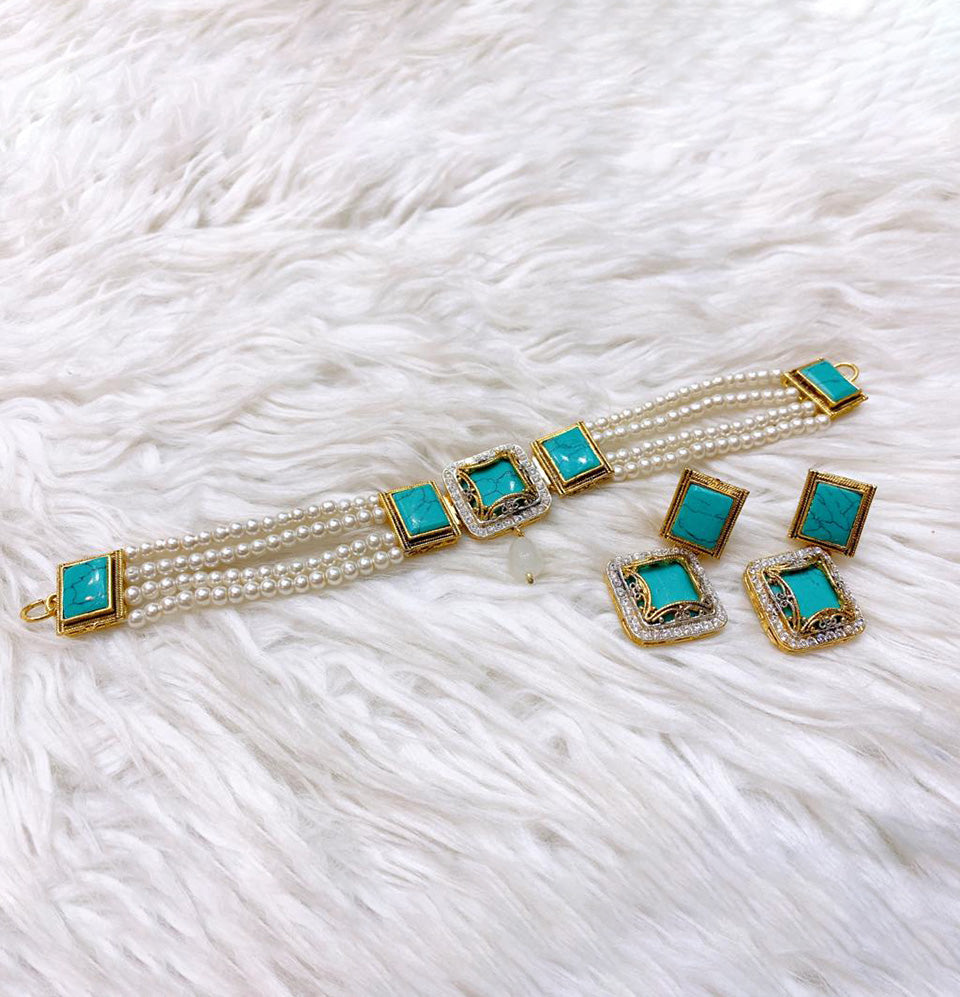 Nile's Turquoise Treasure Bracelet and Earring Set