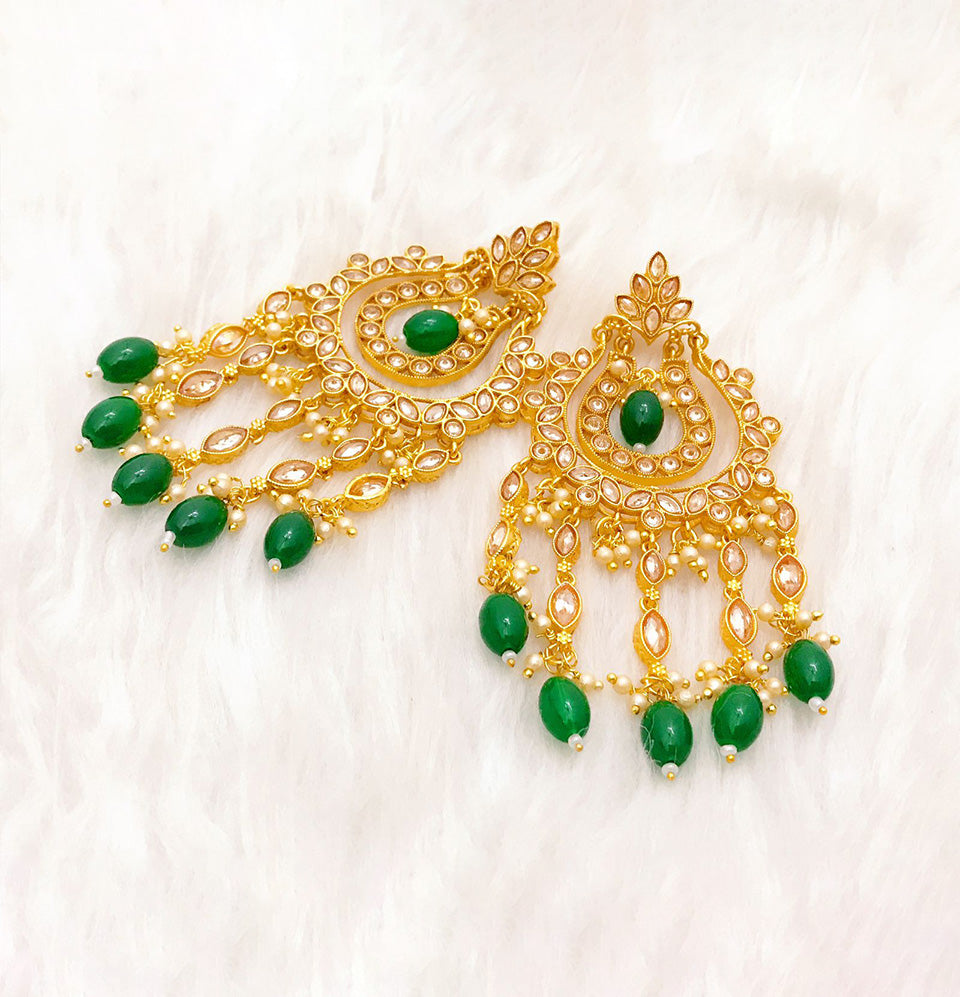 Golden Cascade Chandelier Earrings