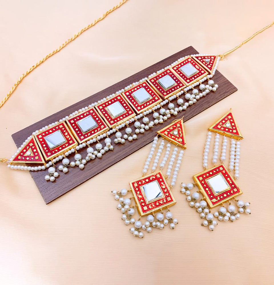 Royal Reflection Meenakari Jewelry Set