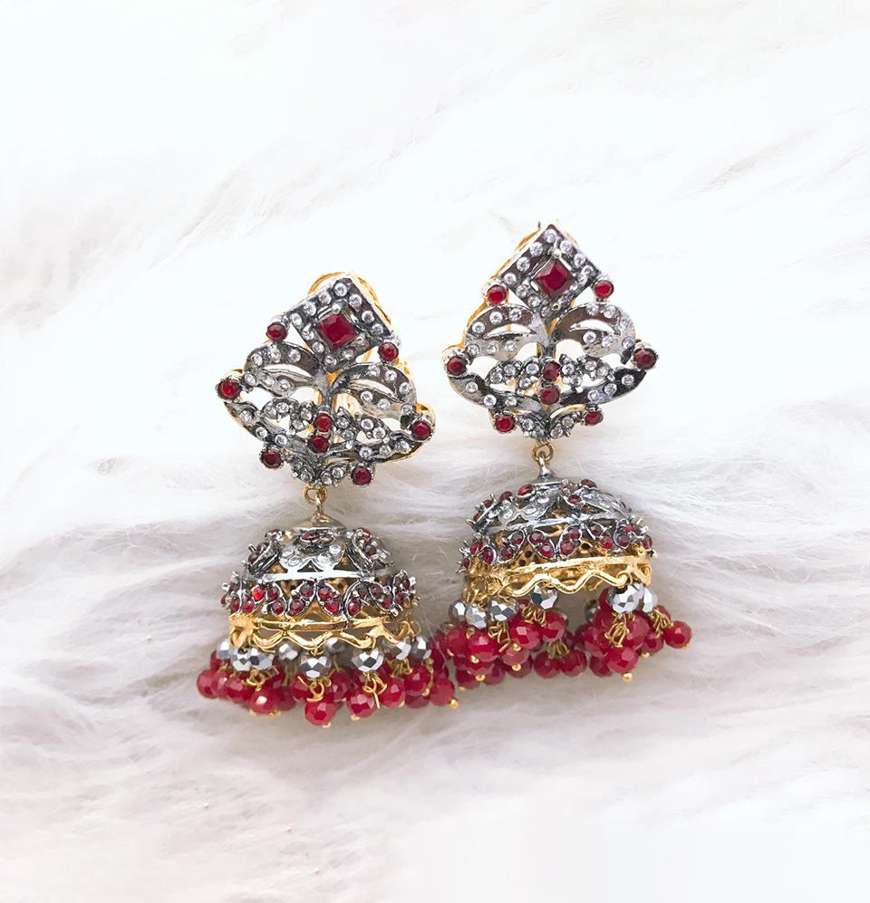 Regal Frost Jhumka Earrings