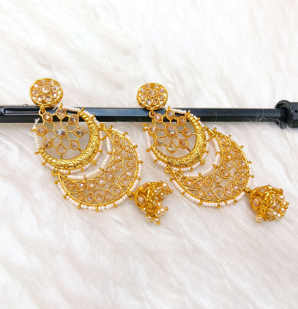 Moonlit Lotus Chandelier Earrings