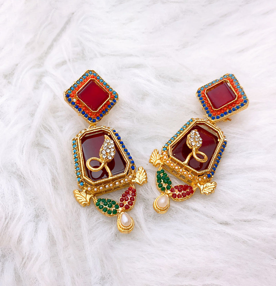 Navratna Royal Garden Earrings