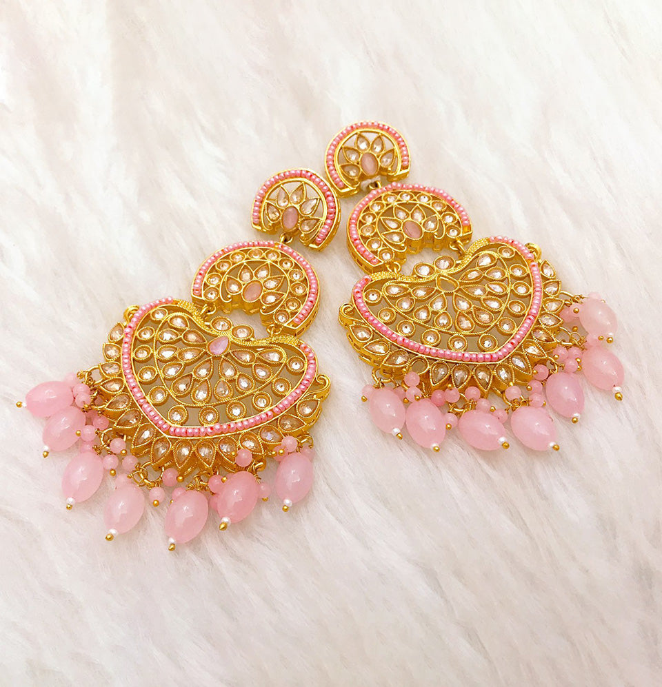 Blush Lotus Cascade Earrings