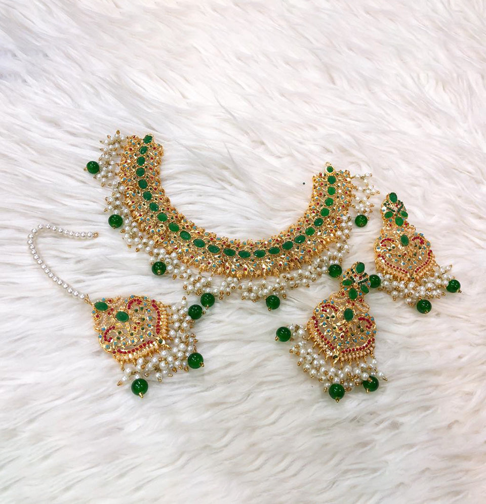 Emerald Empress Pearl Cascade Set