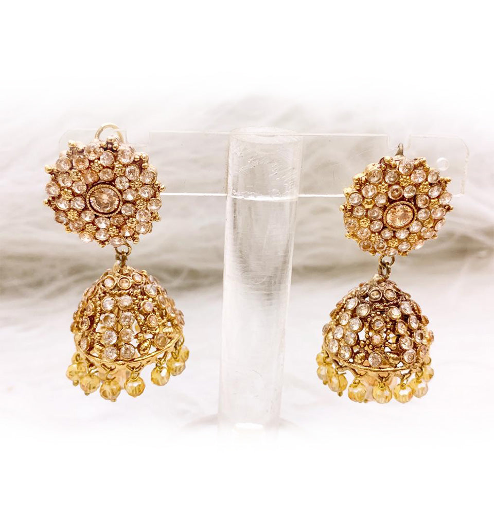 Ruby Radiance Jhumka Earrings