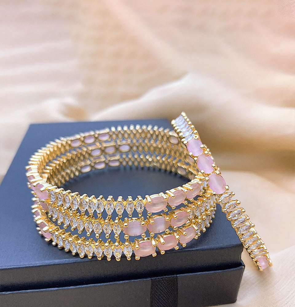 Blush Frost Diamond Bangle Set