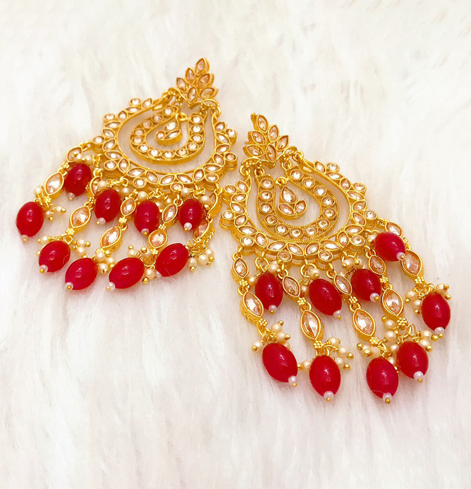 Golden Cascade Chandelier Earrings