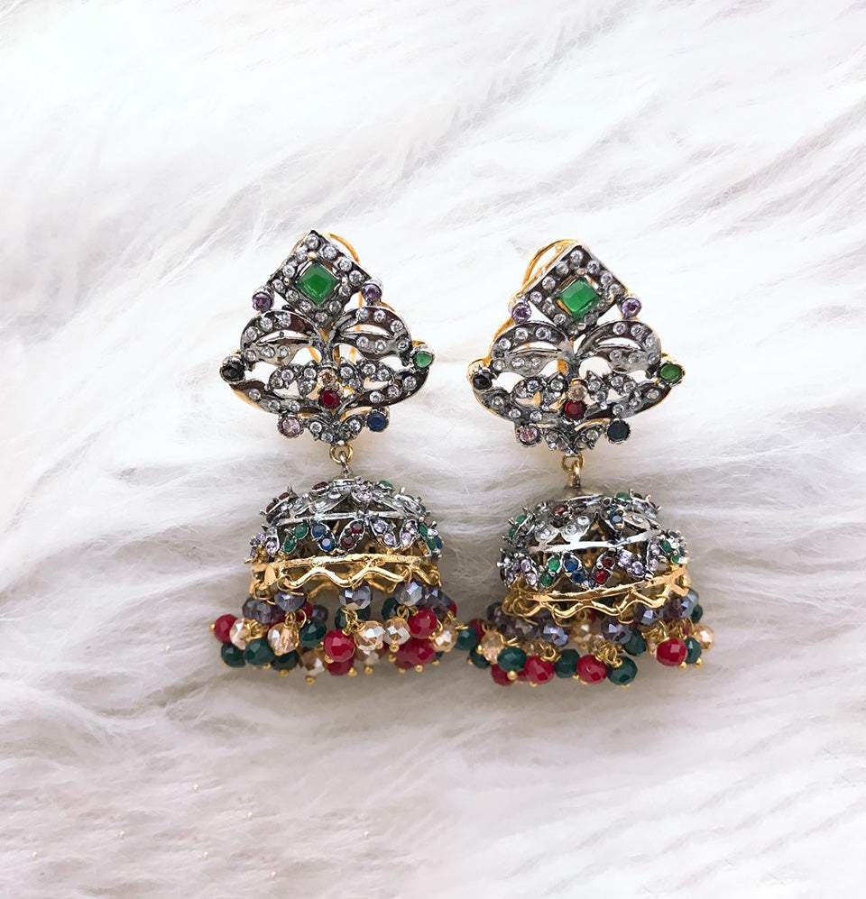 Regal Frost Jhumka Earrings