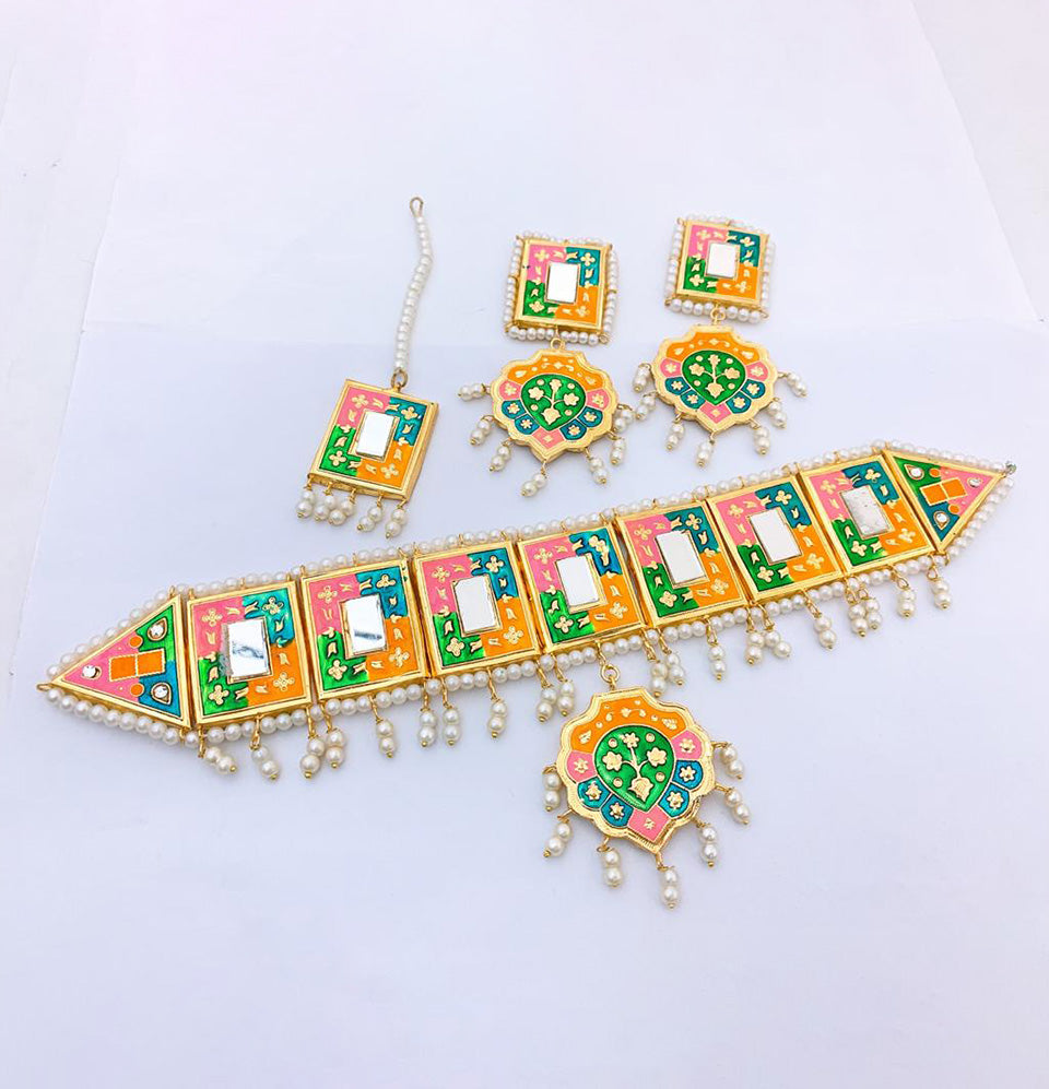 Bahawalpuri Meenakari Vibrant Choker Set