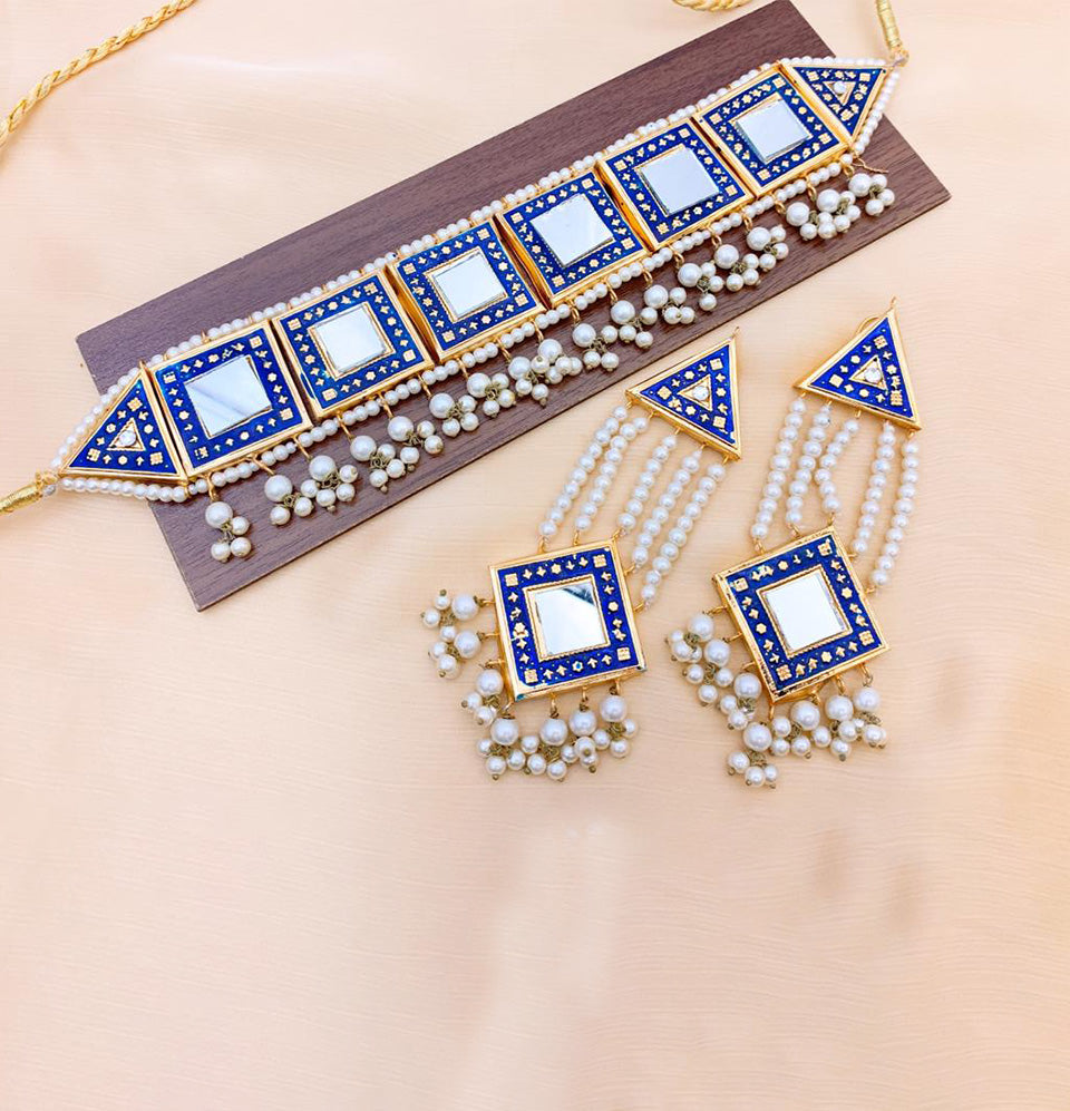 Royal Reflection Meenakari Jewelry Set