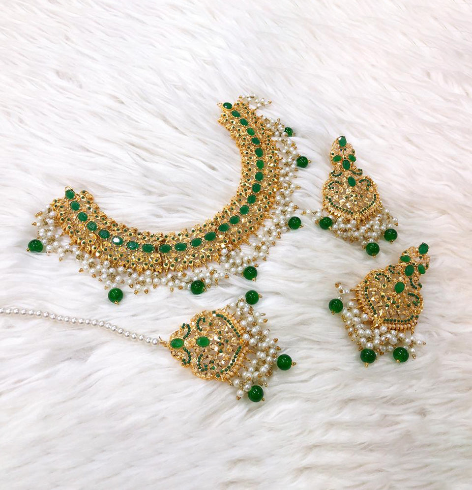 Emerald Empress Pearl Cascade Set