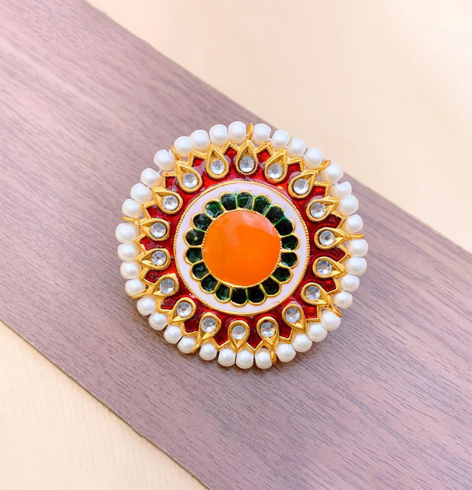 Tricolor Bloom Bahawalpuri Ring