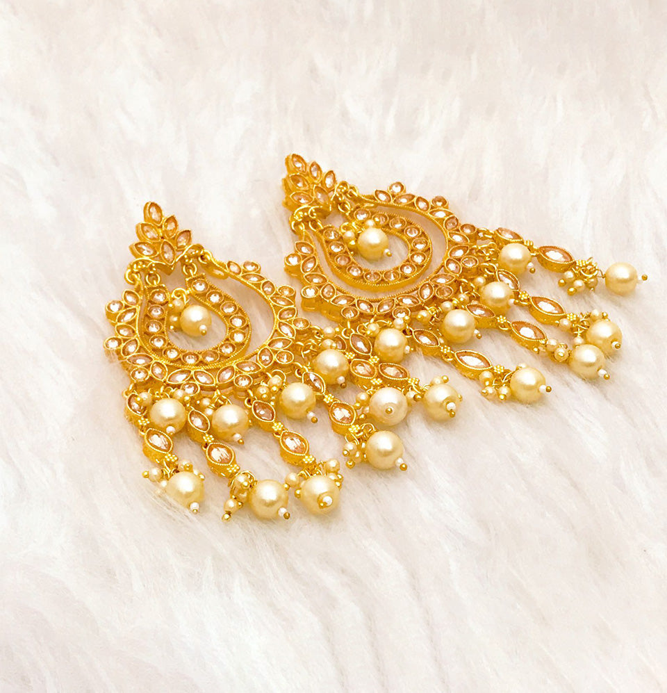 Golden Cascade Chandelier Earrings