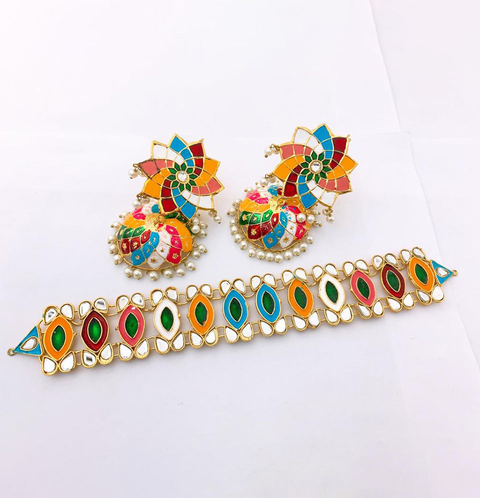 Kaleidoscope Bloom Meenakari Set