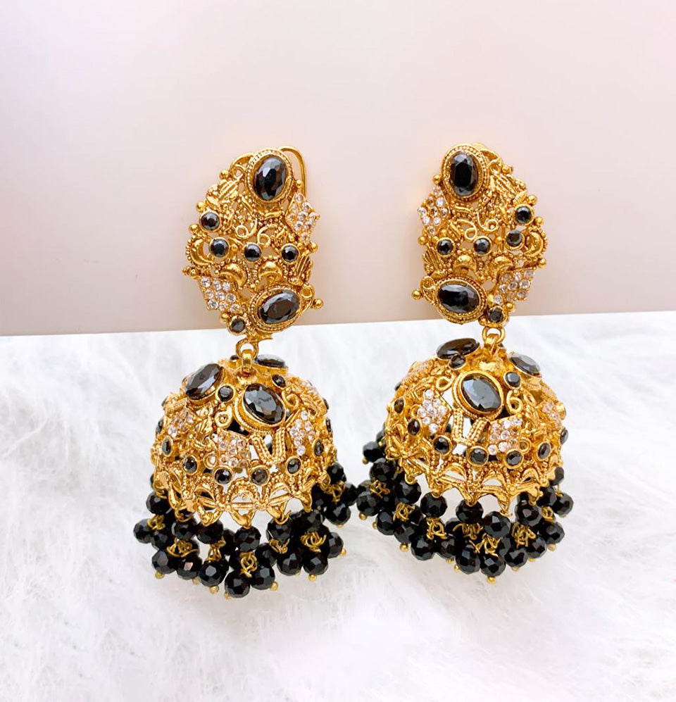 Emerald Empress Jhumka Earrings