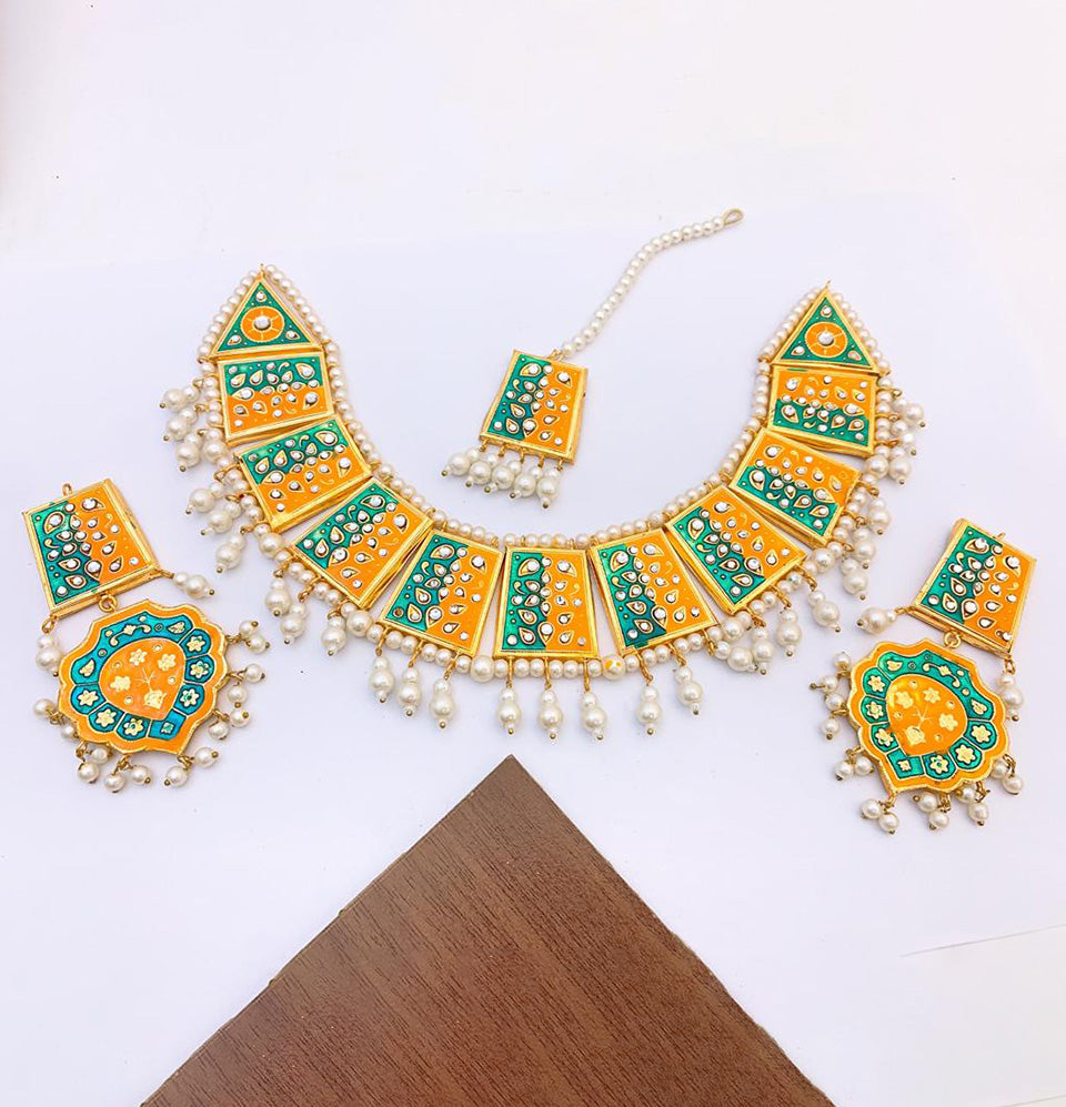 Emerald Royale Meenakari Choker Set