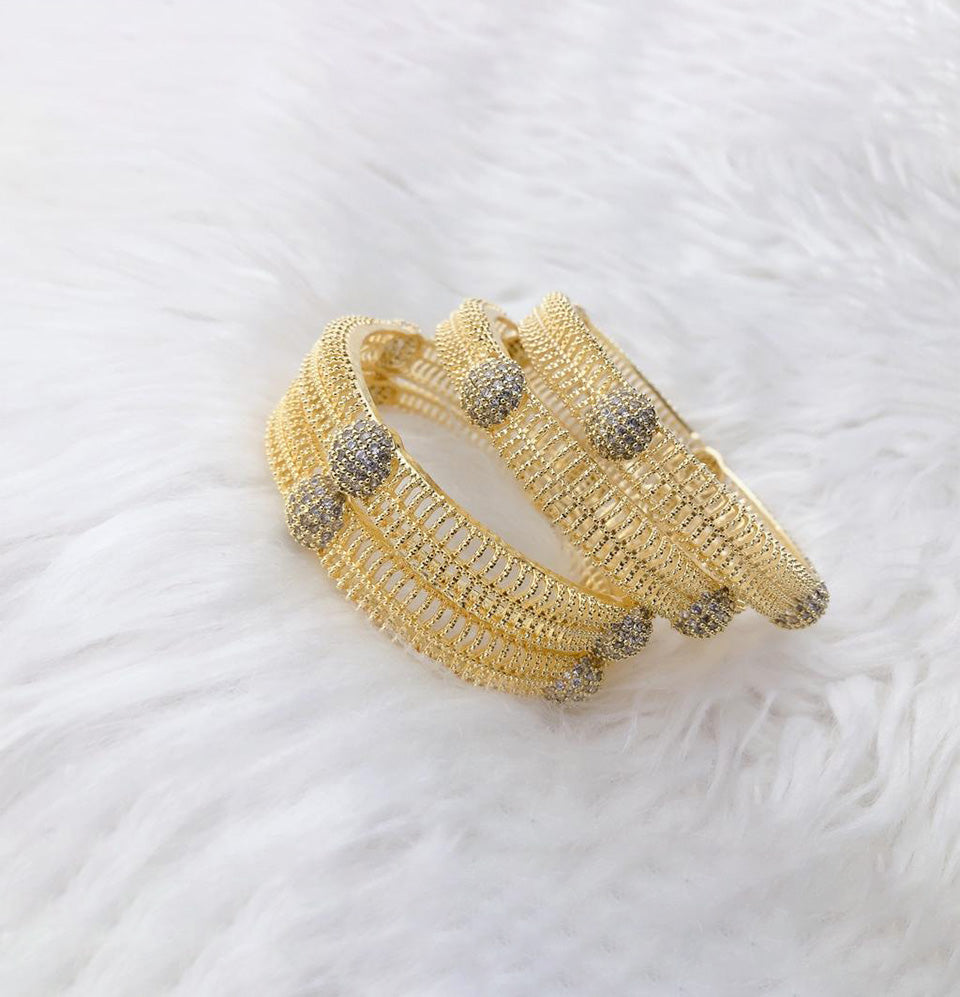 Gilded Lace Diamond Bangle Set