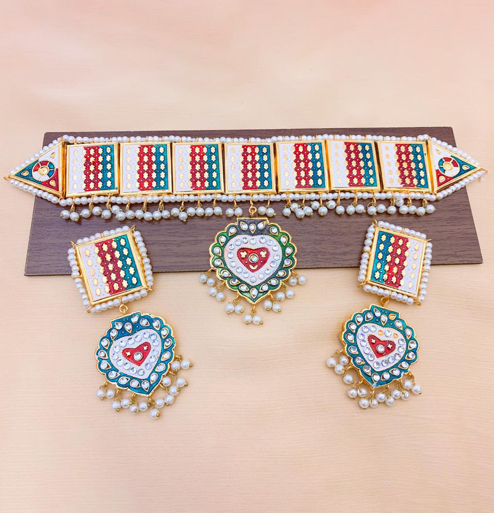 Regal Meenakari Choker Set