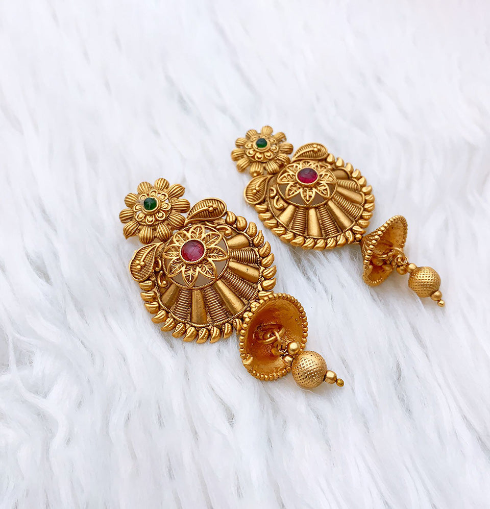 Floral Radiance Rajwari Earrings