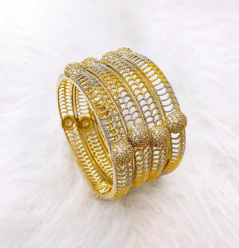 Regal Lattice Diamond Bangle Set