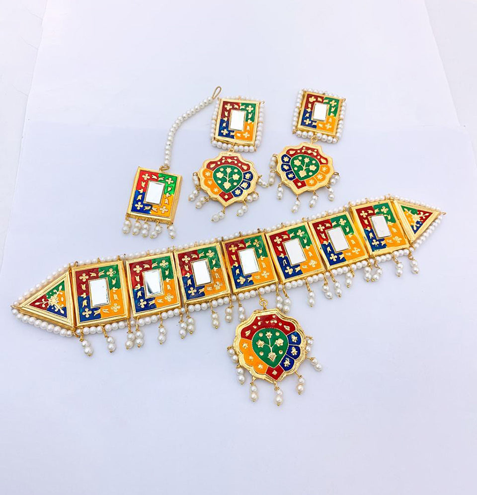 Bahawalpuri Meenakari Vibrant Choker Set