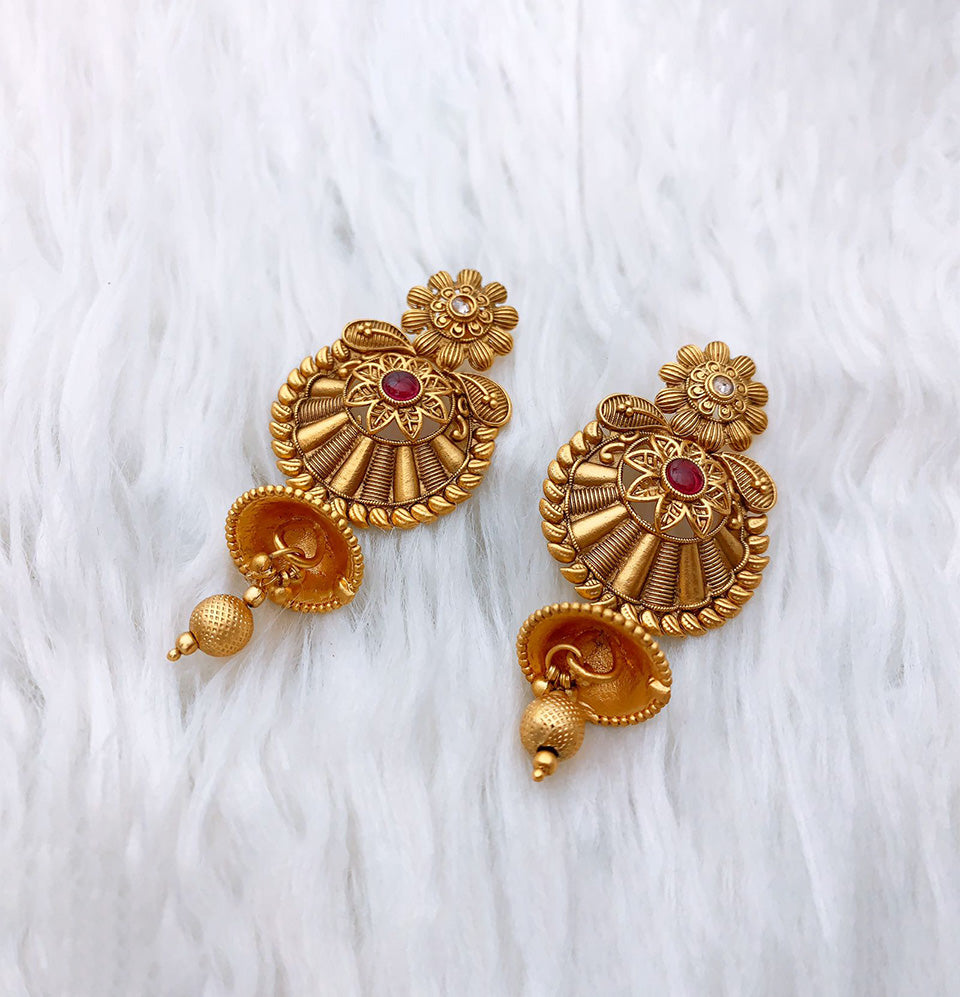 Floral Radiance Rajwari Earrings