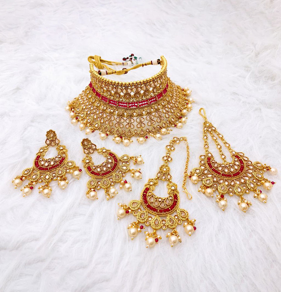 Maharani's Ruby Cascade Bridal Set