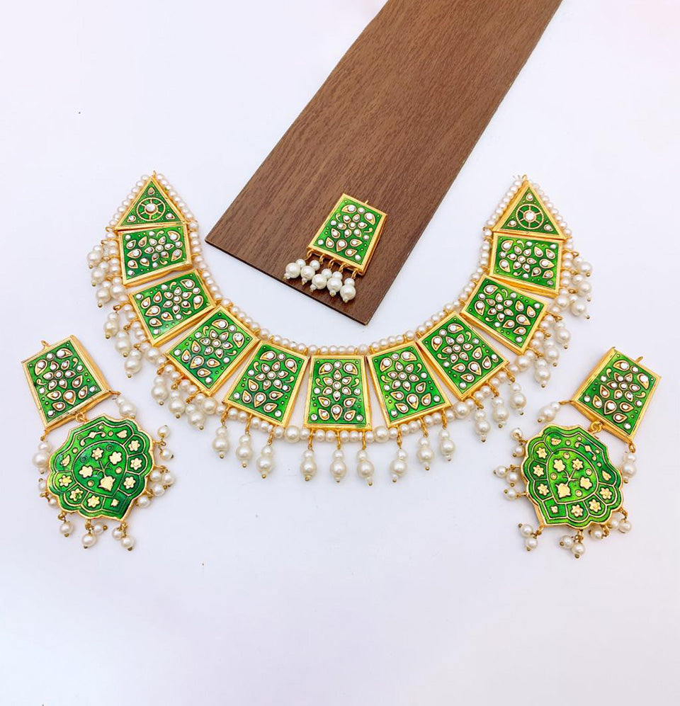 Emerald Royale Meenakari Choker Set