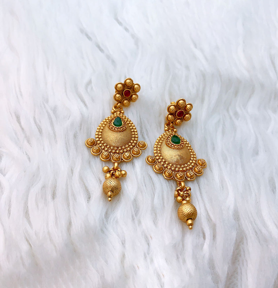 Golden Teardrop Bloom Earrings