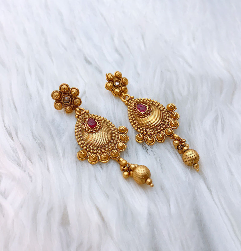 Golden Teardrop Bloom Earrings